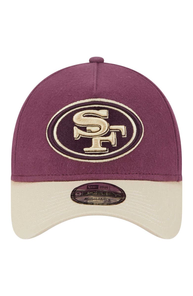 New Era Men's New Era Maroon/Tan San Francisco 49ers Moleskin A-Frame 9FORTY Adjustable Hat, Alternate, color, 