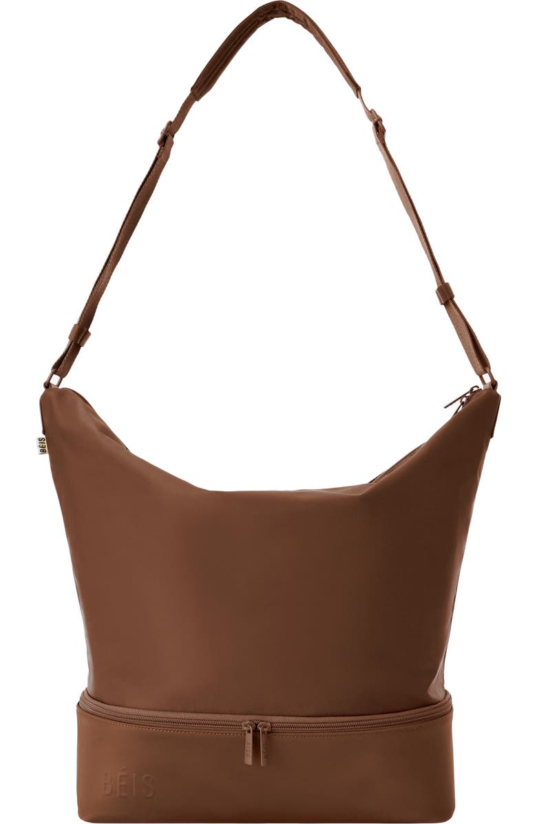 Béis Nylon Shoulder Tote, Main, color, Maple