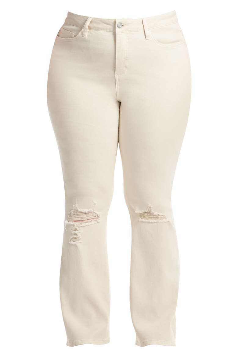 Emily High Waist Distressed Flare Leg Jean, Alternate, color, ECRU