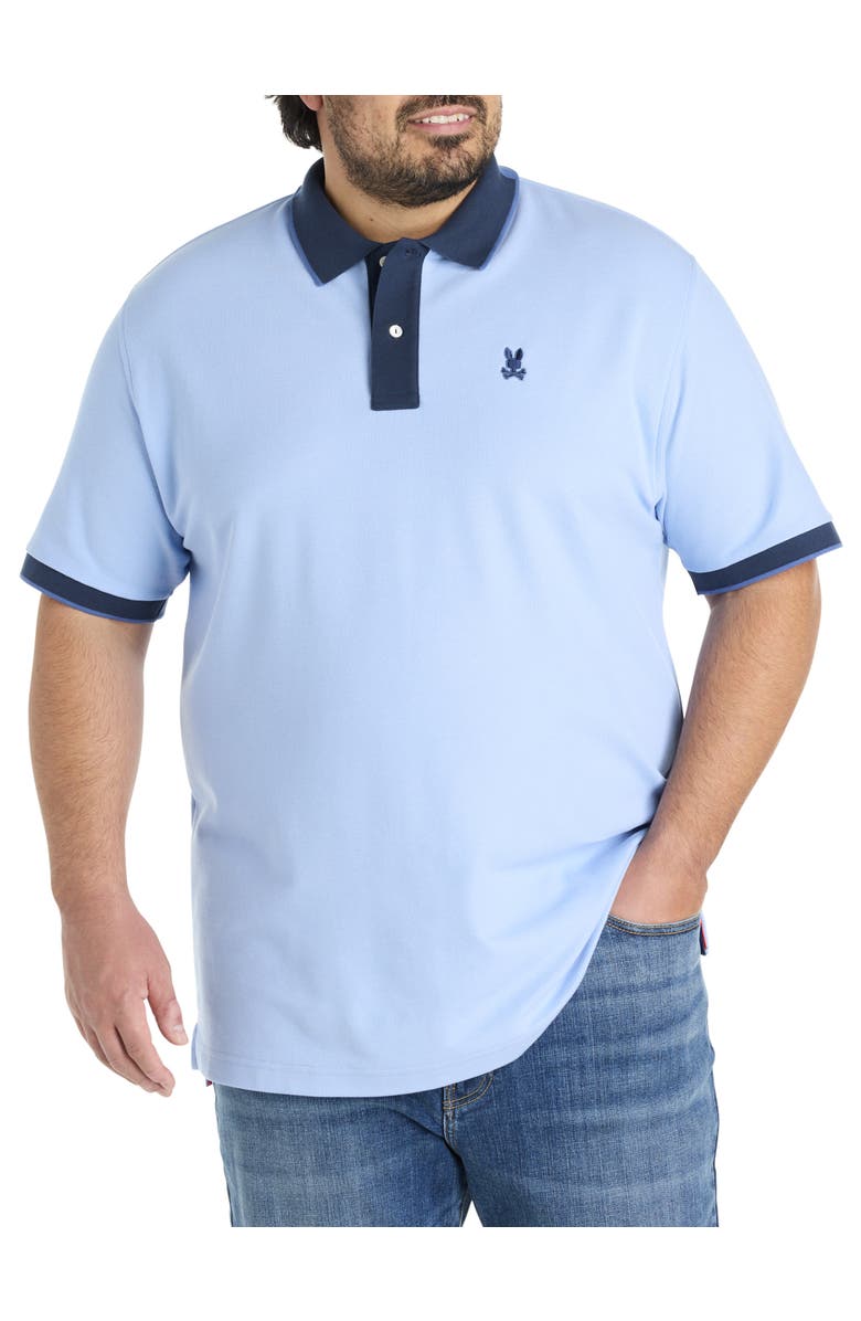Psycho Bunny Big & Tall Thatcher Piqué Polo Shirt, Main, color, Serenity