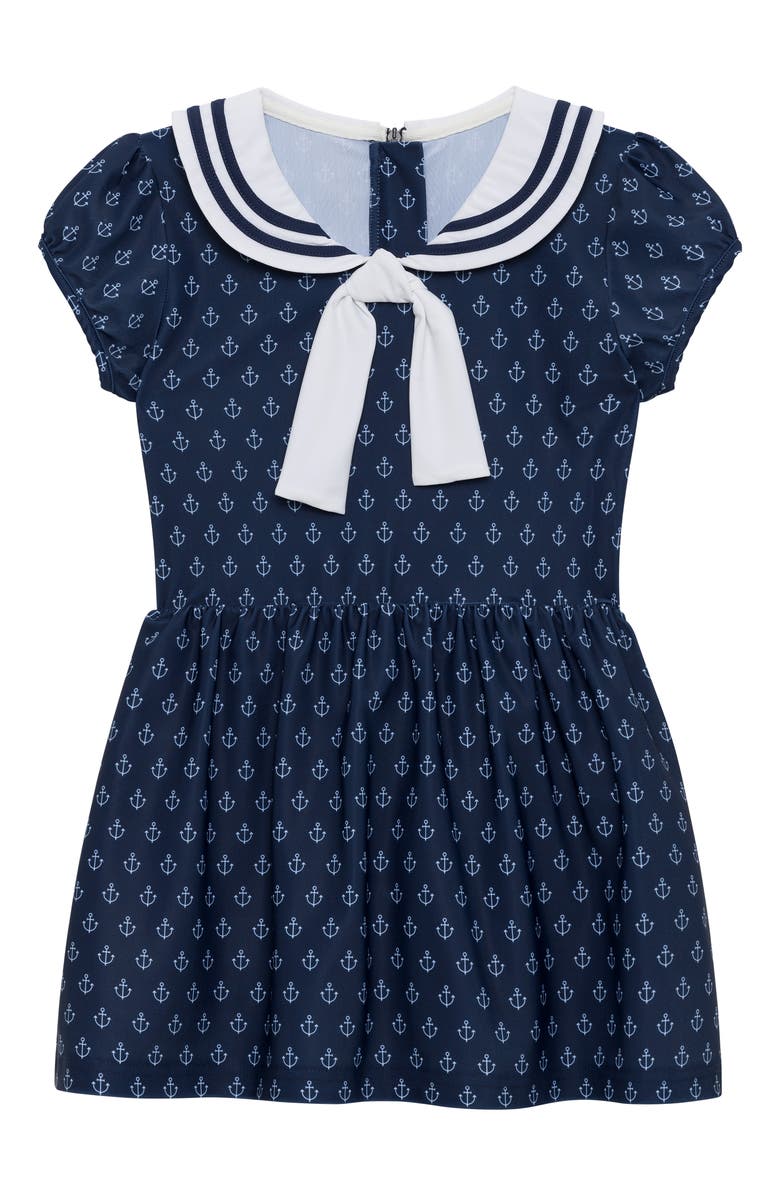 Courtside Kids Girls Sailor Tennis Skort Dress, Main, color, Navy