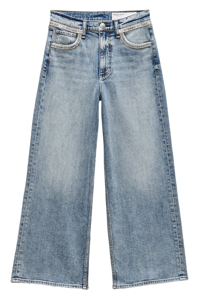 Andi Embellished High Waist Ankle Wide Leg Jeans, Alternate, color, PACIFICJWL