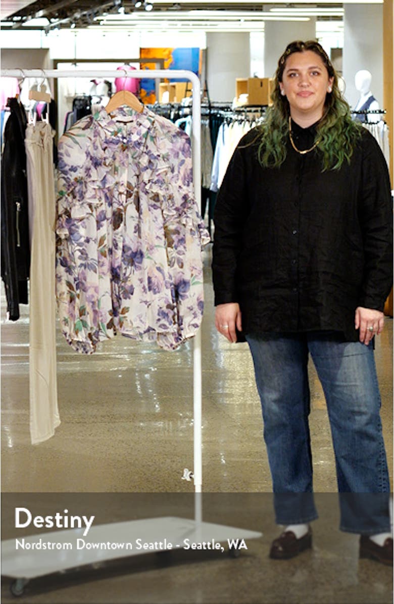 Phoenix Floral Print Ruffle Blouse, sales video thumbnail