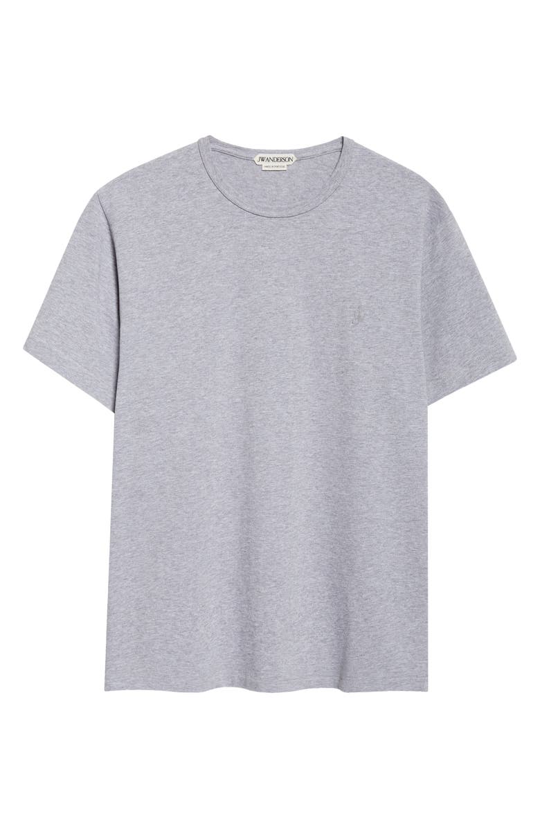 JW Anderson Embroidered Anchor Logo Cotton T-Shirt, Main, color, Mid Grey Melange