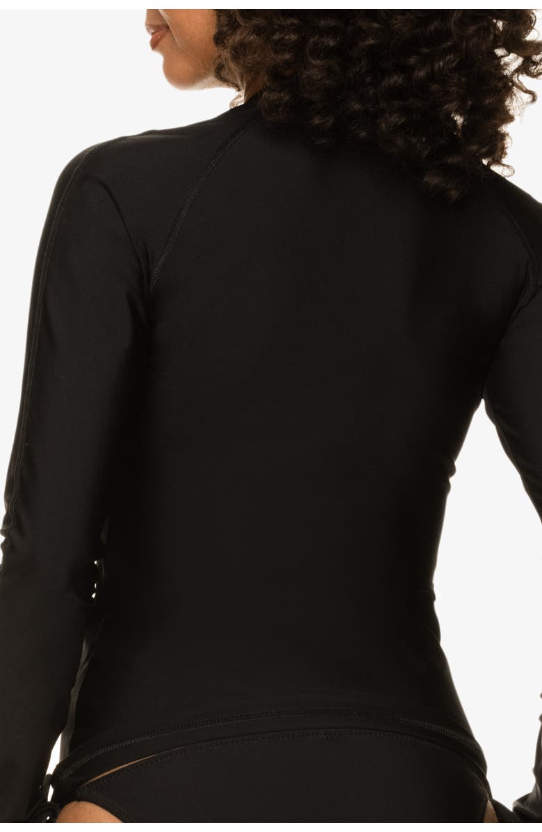 HELEN JON Beach Break Rash Guard UPF 50+, Alternate, color, Black