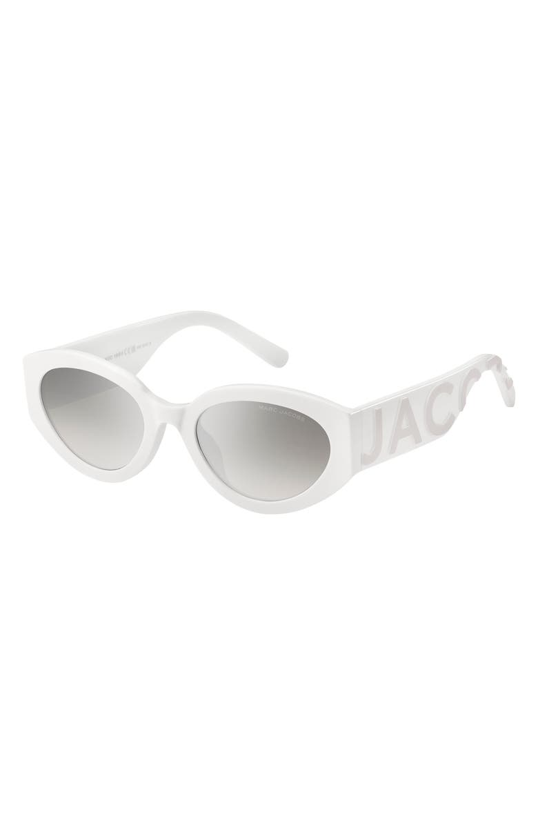 Marc Jacobs 54mm Round Sunglasses, Alternate, color, White Grey/ Grey Silver