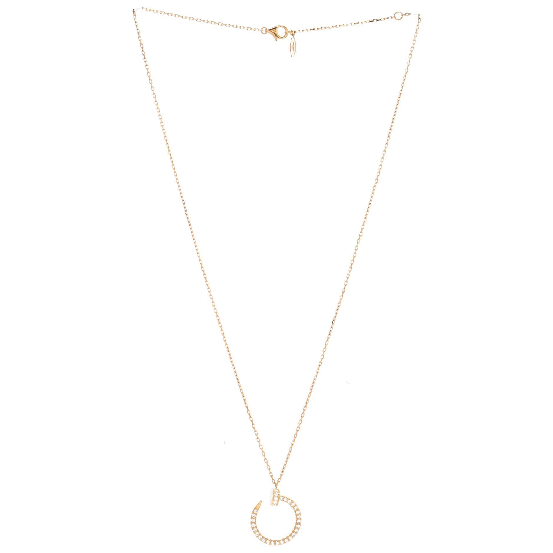Juste un Clou Pendant Necklace 18K Yellow Gold and Pave Diamonds, Alternate, color, Metallic Gold