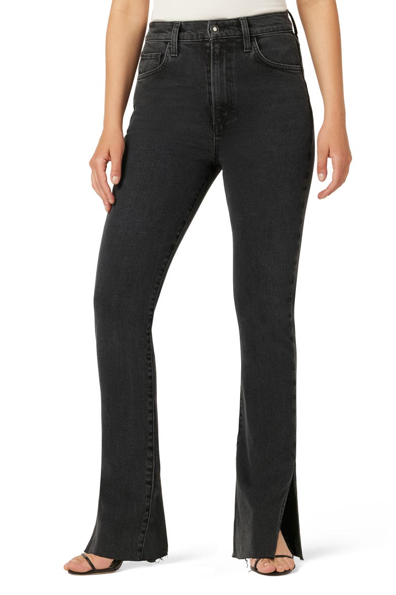 The Valentina Superhigh Waist Split Hem Jeans, Main, color, BOULDER