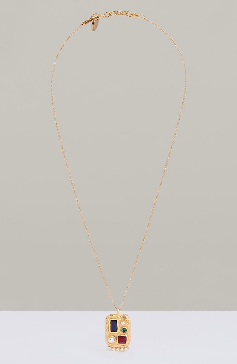 Reiss Sylar Crystal Pendant Necklace, Alternate, color, Gold Tone/ Multi Crystal