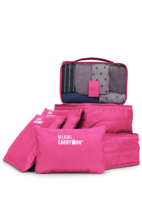 Miami Carry On Essential Organizational 8 Piece Travel Kit In Pink