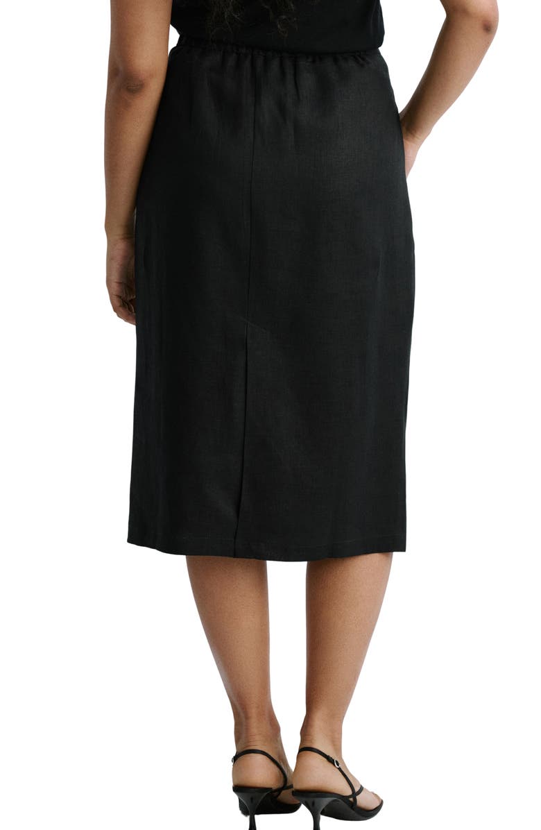 MANGO Linen Midi Skirt, Alternate, color,