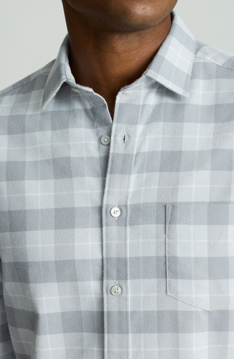 UNTUCKit Brightlake Check Performance Flannel Button-Up Shirt, Alternate, color, Grey