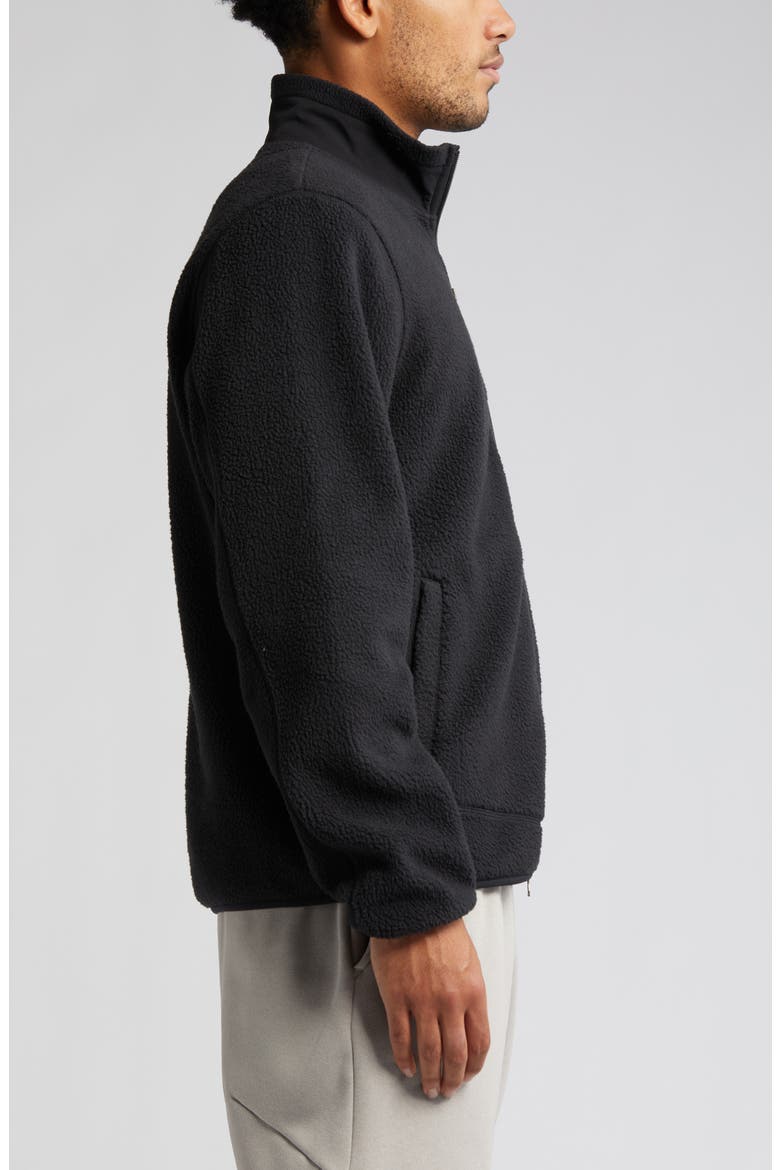High Pile Fleece Jacket, Alternate, color, BLACK