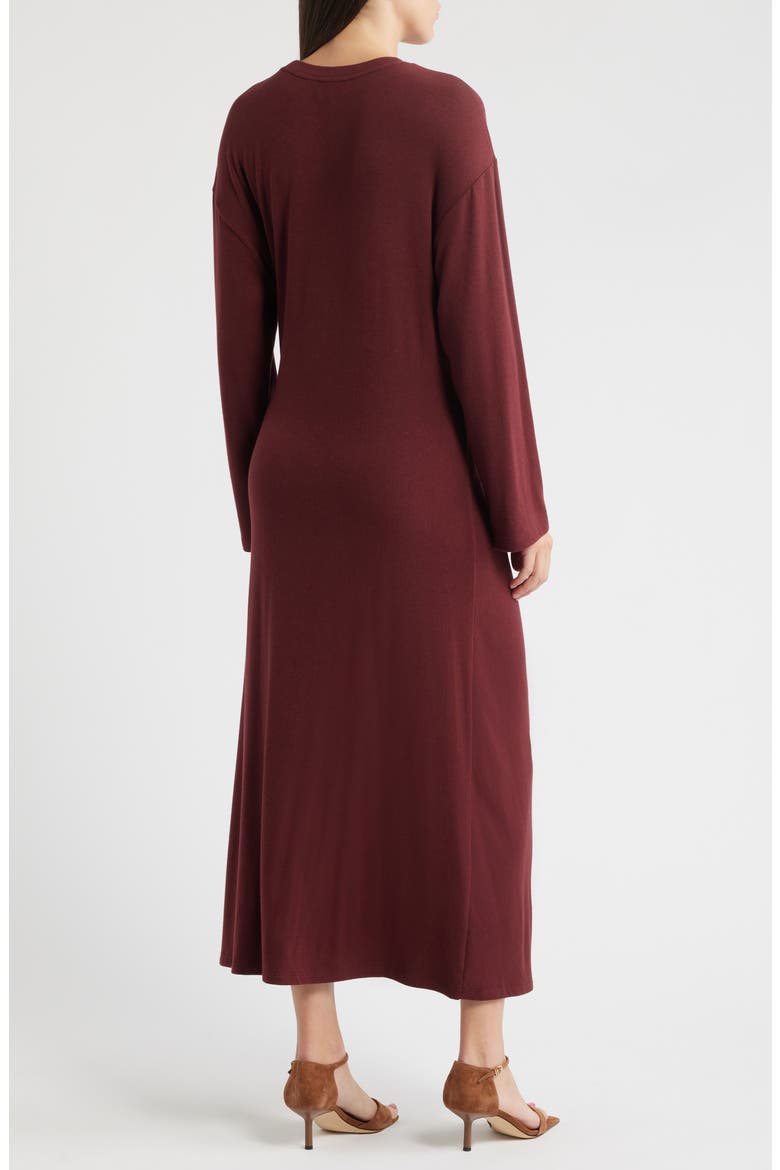 Valeriane Long Sleeve Side Tie Dress, Alternate, color, BORDEAUX
