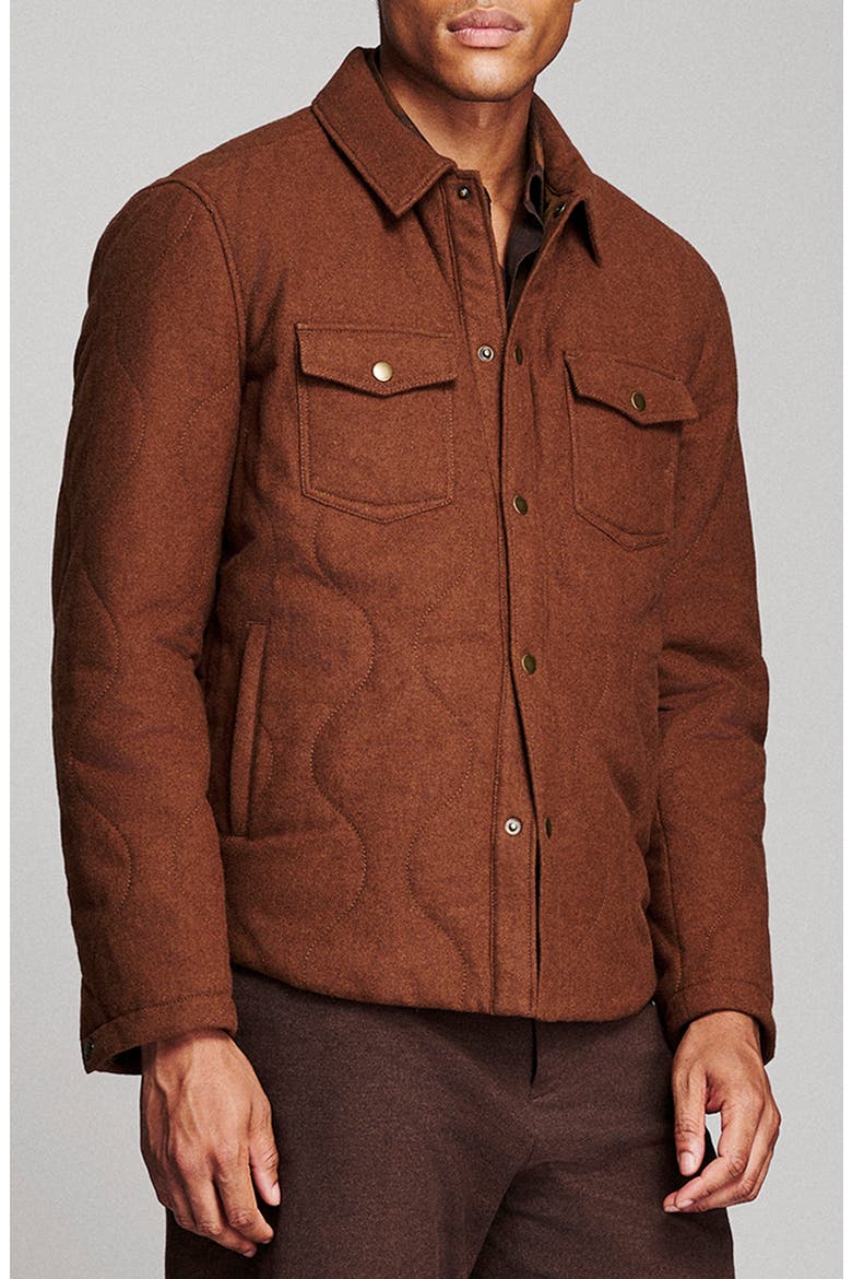 Onion Quilted Wool Blend Shirt Jacket, Alternate, color, OAK BROWN HEATHER