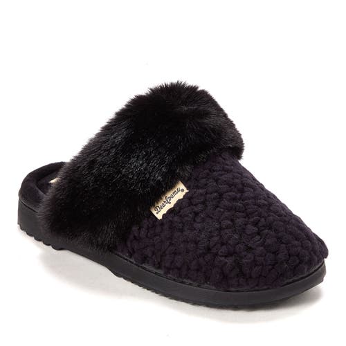 Dearfoams Courtney Knit Scuff Slipper In Black