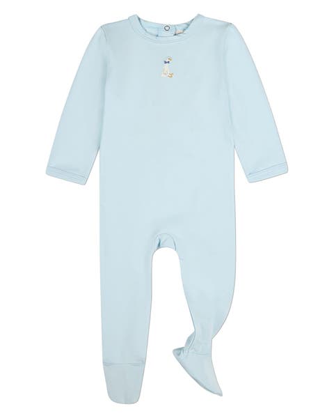 Baby Sitting Goose Embroidered Footie