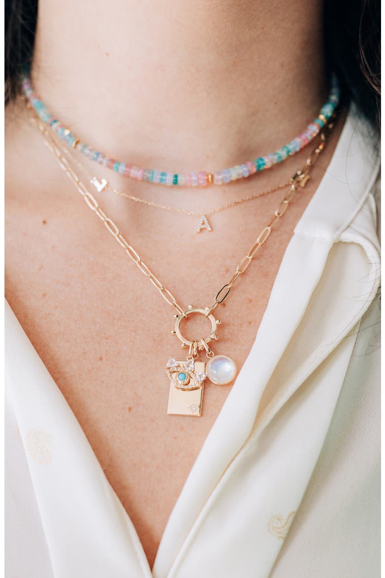 Dew Drop Marine Pendant Necklace, Alternate, color, YELLOW GOLD
