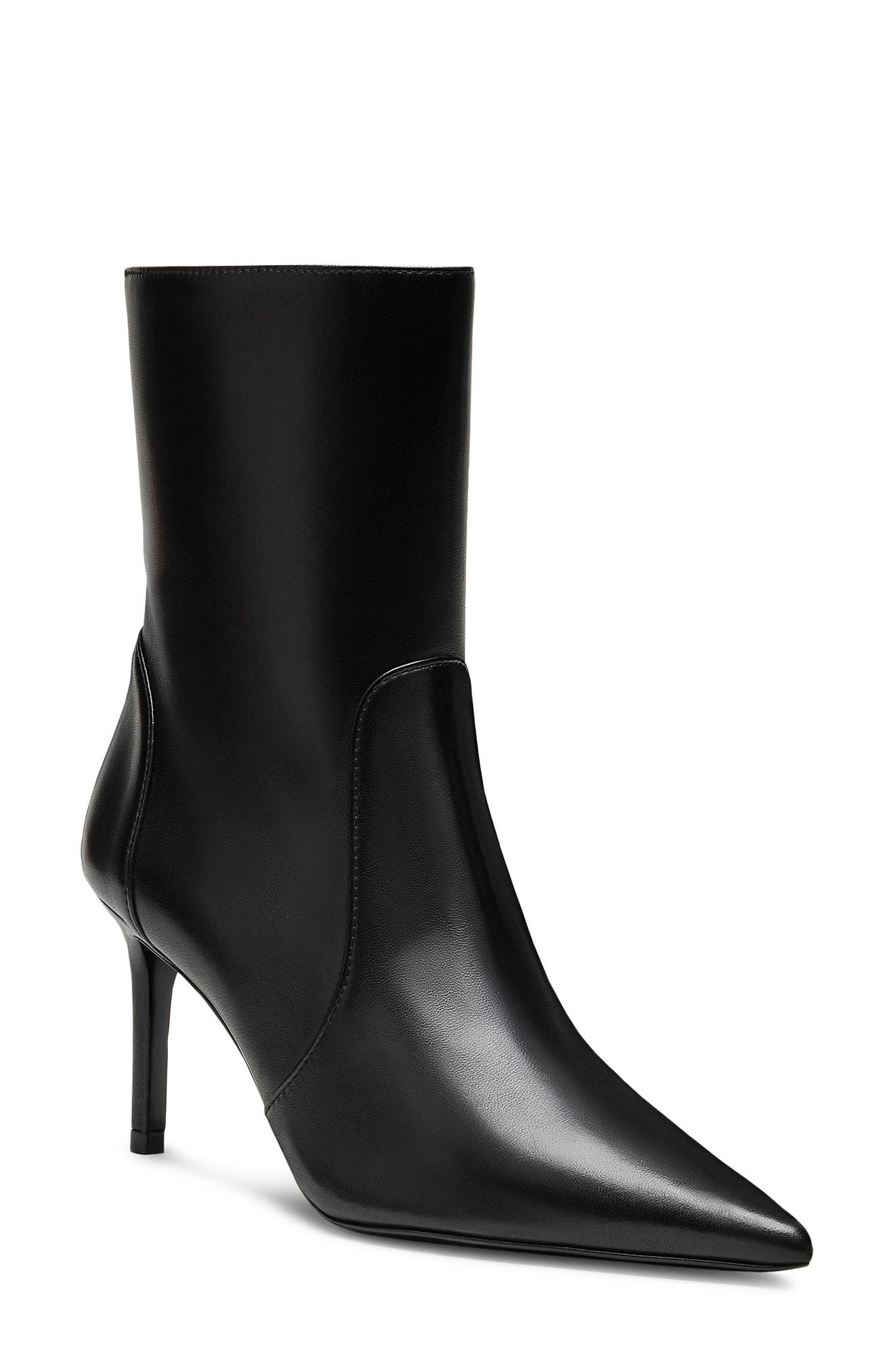 Stuart Weitzman Power Zip Bootie, Main, color, Black