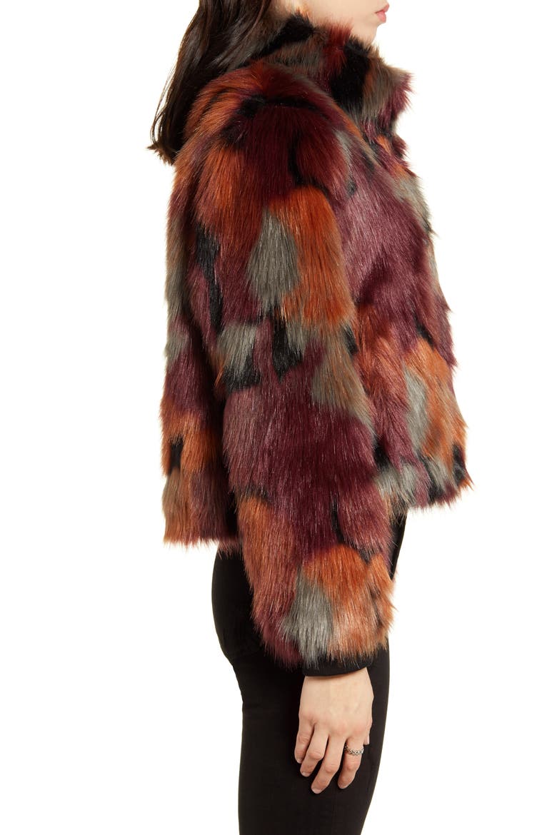 Faux Fur Jacket, Alternate, color, MULTI