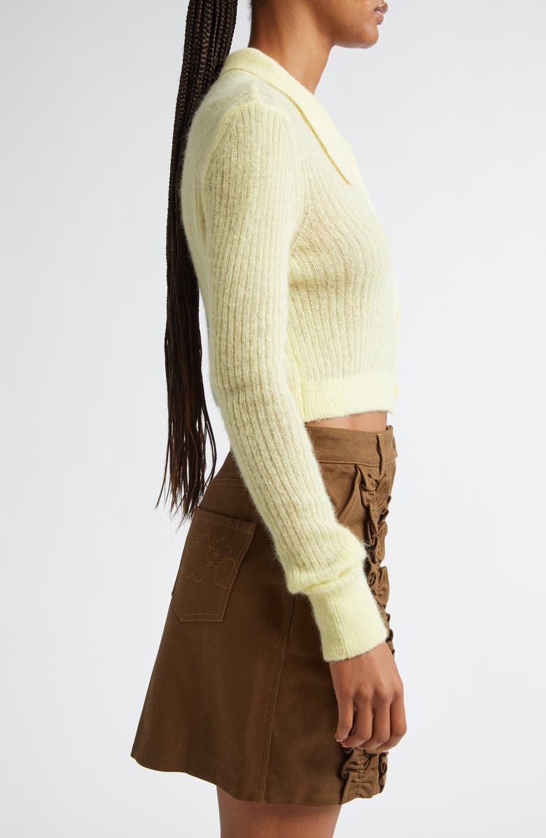 Cecilie Bahnsen Jaqueline Alpaca & Wool Blend Rib Crop Cardigan, Alternate, color, 