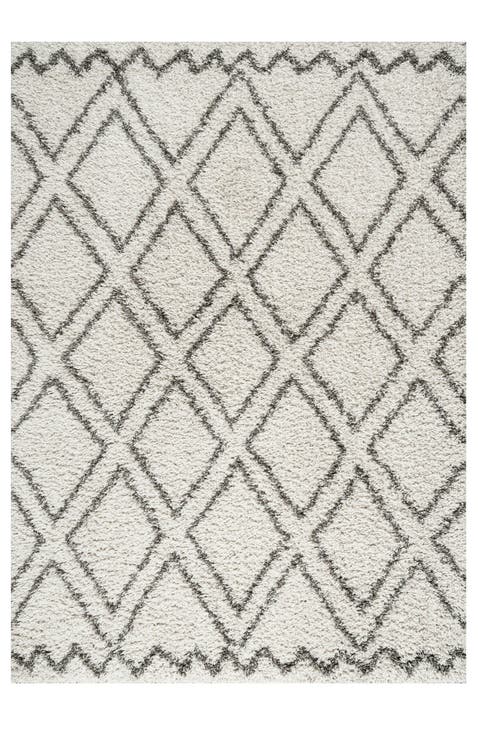 Soller Diamond Trellis Shag Area Rug
