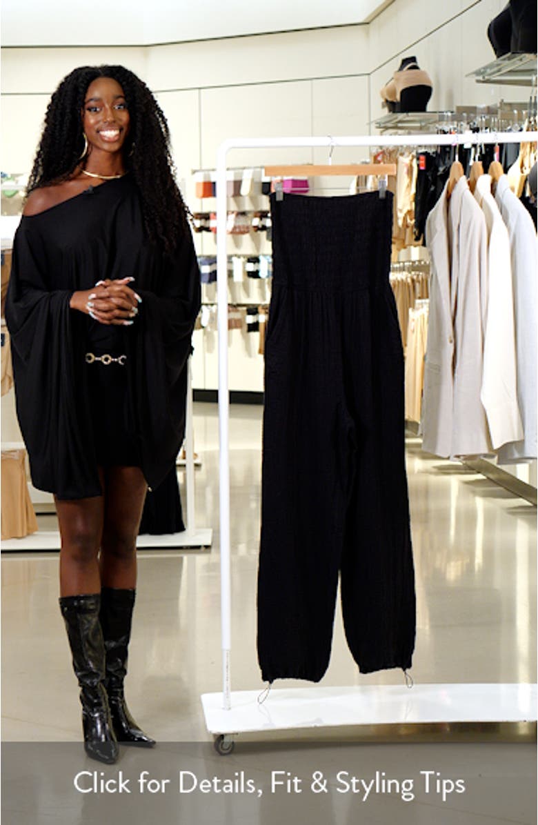 Echo Strapless Toggle Hem Cotton Blend Jumpsuit, sales video thumbnail