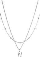 Adornia Initial Pendant Layered Chain Necklace