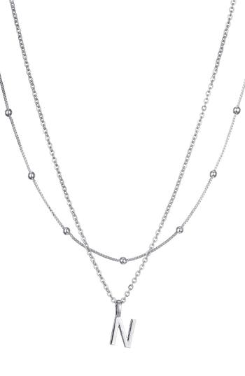 Adornia Initial Pendant Layered Chain Necklace In Silver