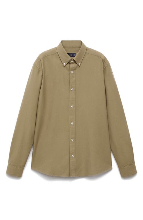 Mango Regular Fit Oxford Button-down Shirt In Animal Print