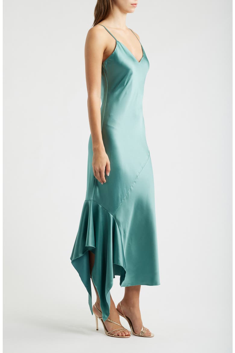 Sleeveless Satin Bias Slipdress, Alternate, color, SEA FOAM
