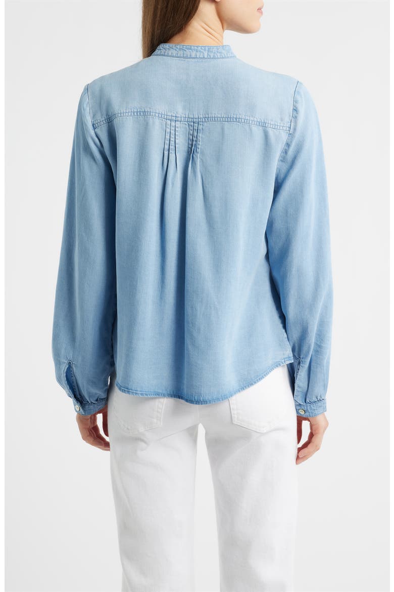 Pintuck Chambray Button-Up Shirt, Alternate, color, BEACH BLUE WASH