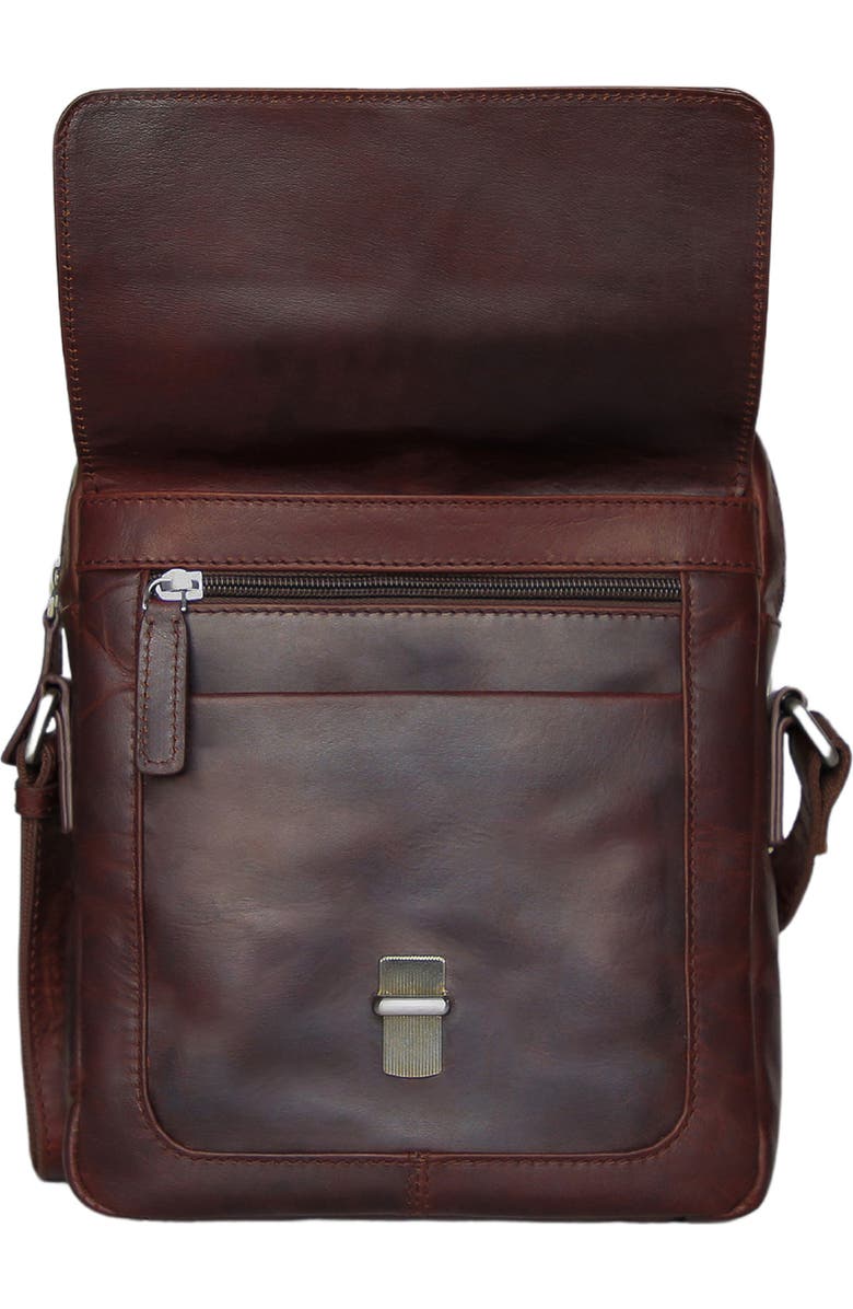 Mancini Buffalo Collection Leather Crossbody Bag, Alternate, color, Brown