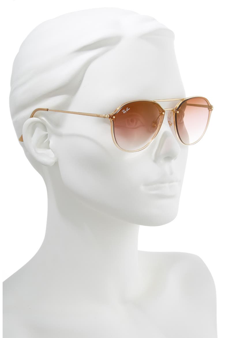61mm Gradient Aviator Sunglasses, Alternate, color, GOLD/ BROWN GRADIENT/DNU