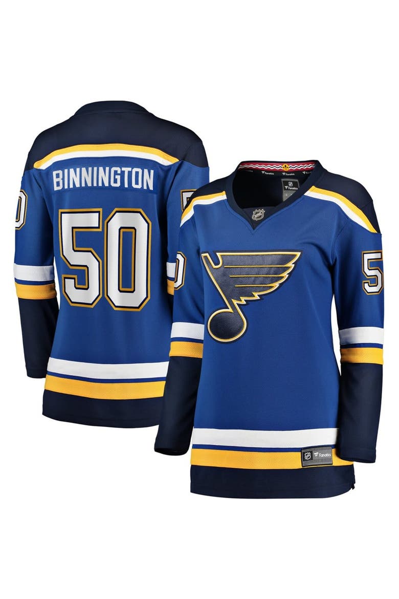 Women's Fanatics Branded Jordan Binnington Royal St. Louis Blues Home Premier Breakaway Player Jersey, Main, color, Blue