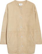 LOULOU DE SAISON Waren Oval Goatskin Suede Coat