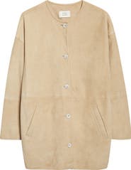 LOULOU DE SAISON Waren Oval Goatskin Suede Coat