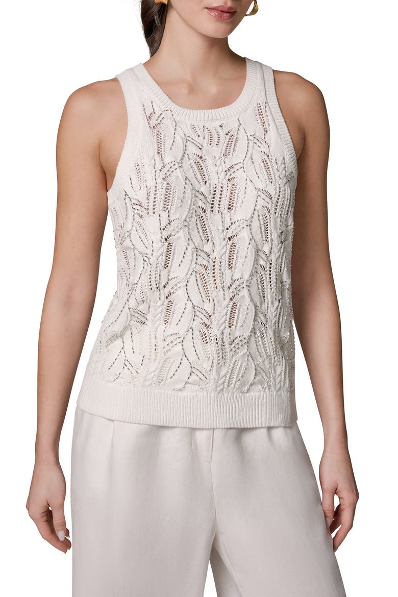 Open Stitch Sweater Vest, Main, color, CREAM