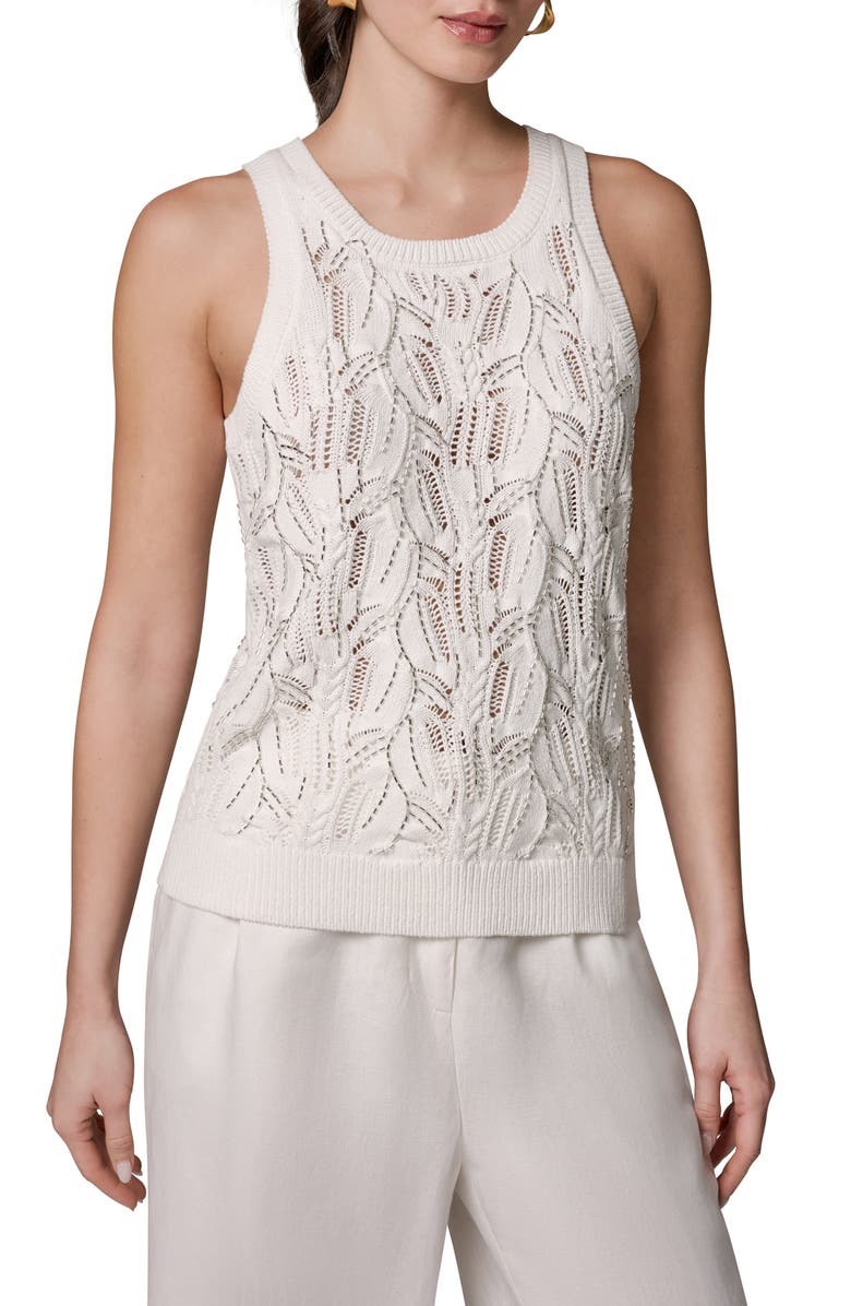 Donna Karan New York Open Stitch Sweater Vest, Main, color,