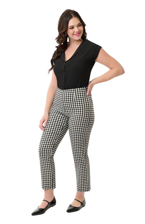 Unique Vintage 1960s Cigarette Pants In Black/white Gingham