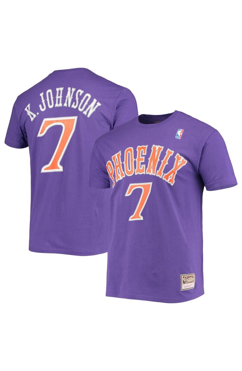 Mitchell & Ness Men's Mitchell & Ness Kevin Johnson Purple Phoenix Suns Hardwood Classics Stitch Name & Number T-Shirt, Main, color, Purple