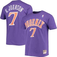 Mitchell & Ness Men's Mitchell & Ness Kevin Johnson Purple Phoenix Suns Hardwood Classics Stitch Name & Number T-Shirt