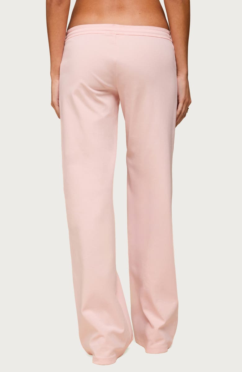 EDIKTED Claudia Stretch Cotton Straight Leg Drawstring Pants, Alternate, color, Light-Pink