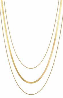 18k Goldplated Three Strand Layered Necklace