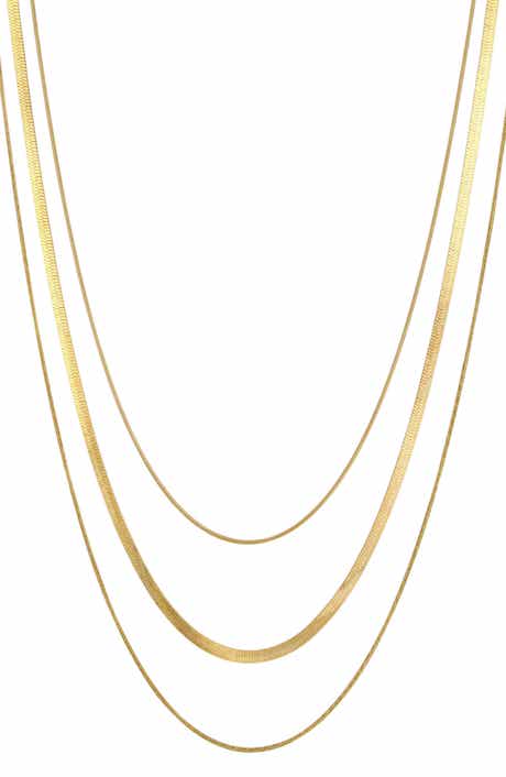 18k Goldplated Three Strand Layered Necklace