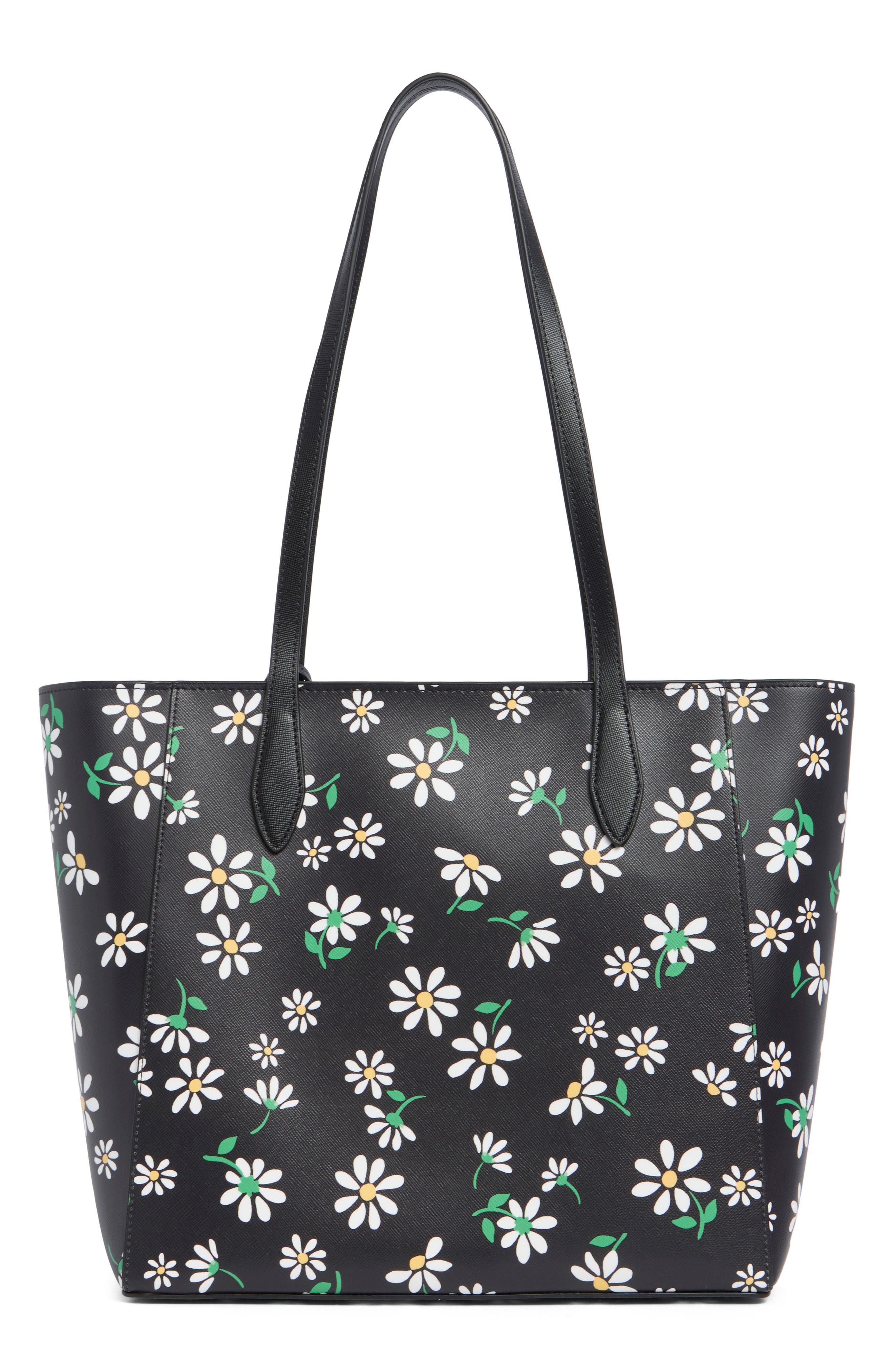 Dana Scattered Daisies Tote, Alternate, color, BLACK MULTI