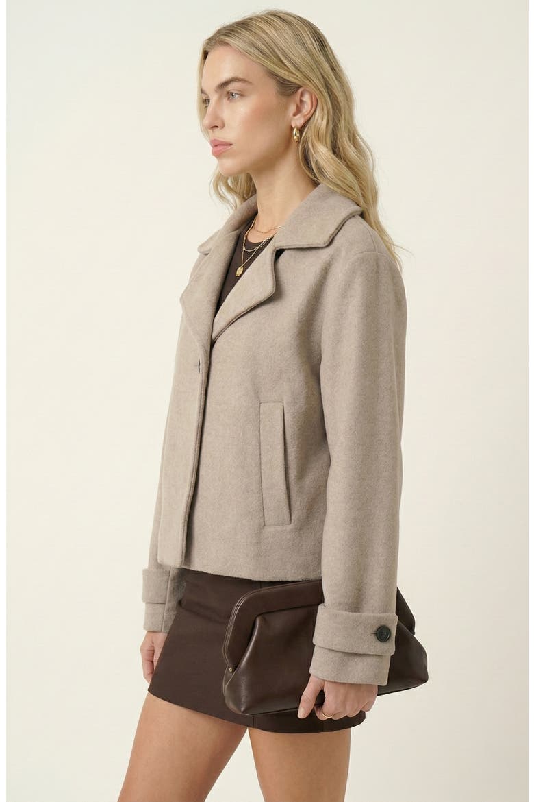 Cropped Wool-Blend Oversized Collar Jacket, Alternate, color, Beige