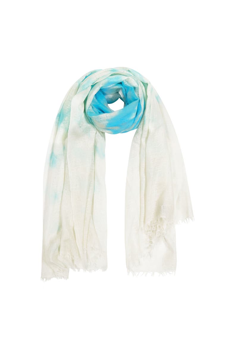 Cashmere Dip Dye Shawl, Main, color, Aqua Seas
