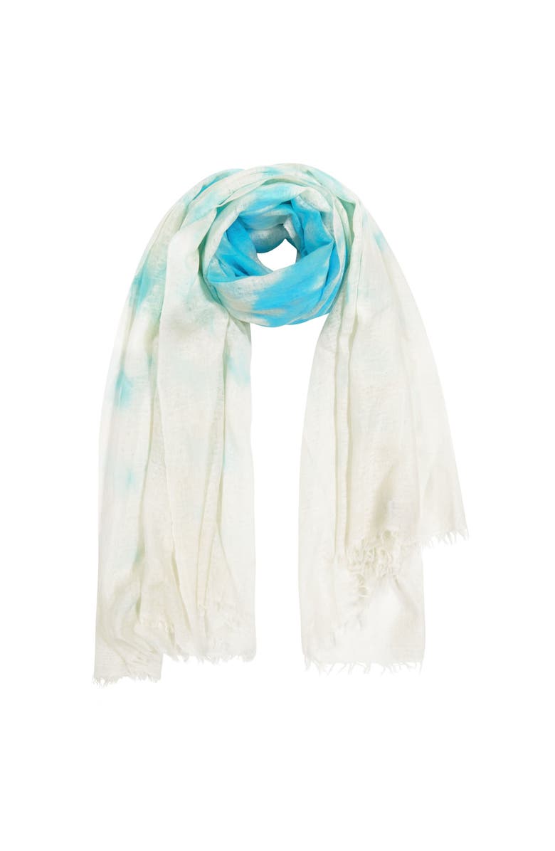 Mer St. Barth Cashmere Dip Dye Shawl, Main, color, Aqua Seas