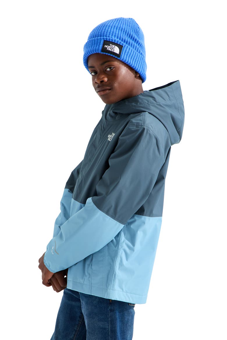 Kids' Antora Water Repellent Rain Jacket, Alternate, color, GRANITE GREY/ PALE TEAL